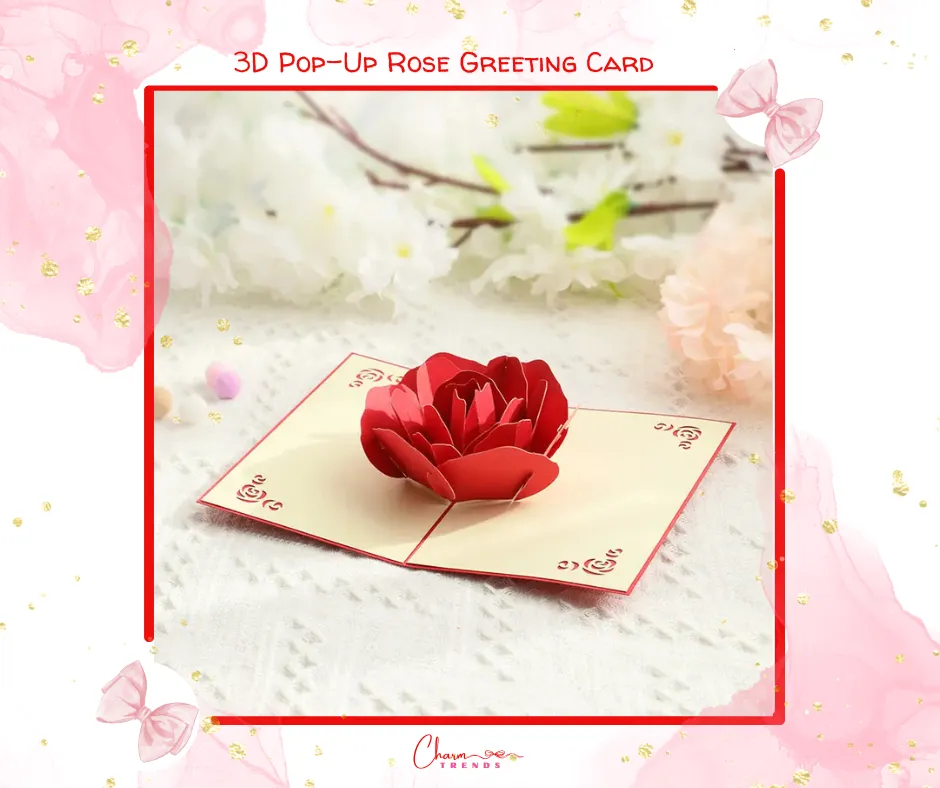 3D Pop-Up Rose Greeting Card🌹