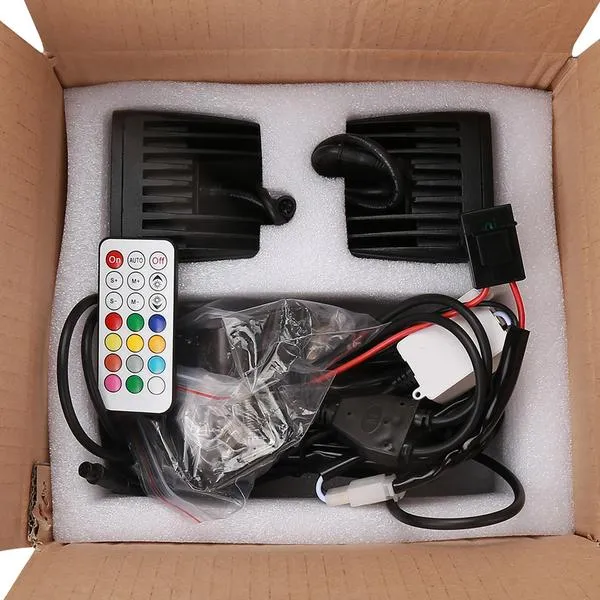3" 18W Square LED Pods Light with RGB Halo for Jeep Off-Road Truck