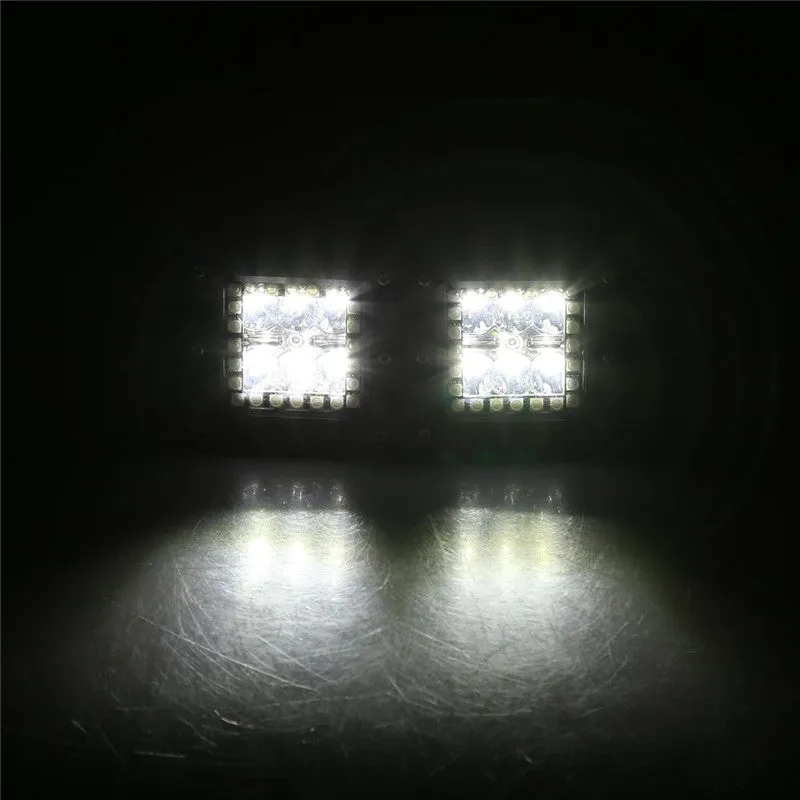 3" 18W Square LED Pods Light with RGB Halo for Jeep Off-Road Truck