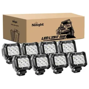 4 Inch 18W 1260LM Double Row Flood LED Pods (8PCS)