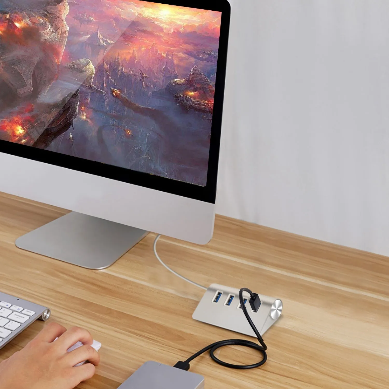 4 Ports USB3.0 Hub 5Gbps USB3.0 Aluminum Expansion Hub Splitter File Video Date Reader Transmission