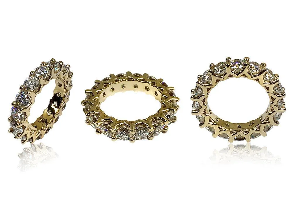 5 Carat Total Weight Round Cubic Zirconia Eternity Band 14K Gold