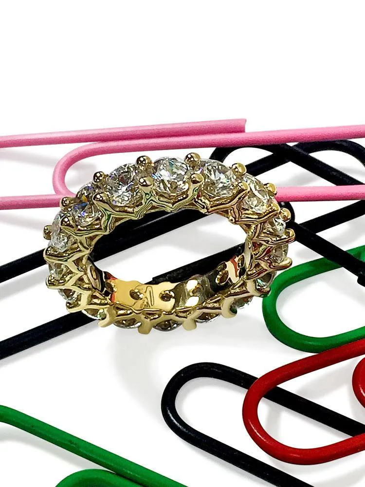 5 Carat Total Weight Round Cubic Zirconia Eternity Band 14K Gold