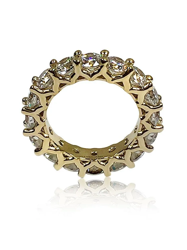 5 Carat Total Weight Round Cubic Zirconia Eternity Band 14K Gold