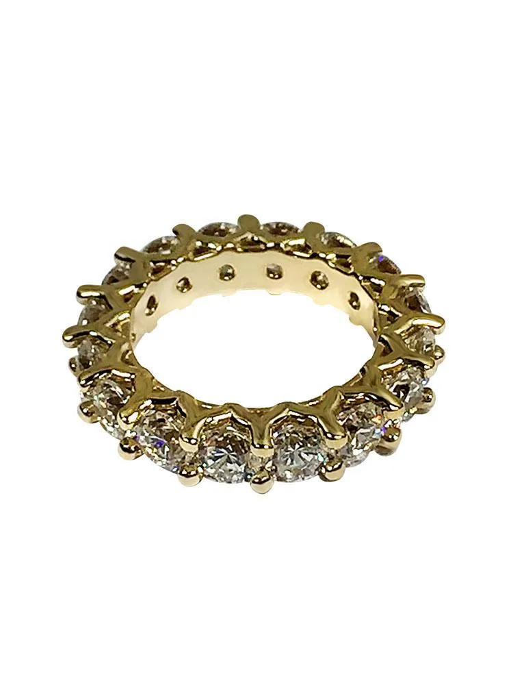 5 Carat Total Weight Round Cubic Zirconia Eternity Band 14K Gold