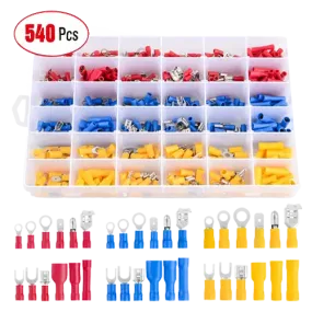 540Pcs Electrical Wire Terminal Crimp Connectors
