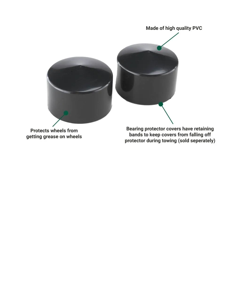 (55780598.ULT) Ultra-Tow Trailer Bearing Dust Caps | Pair | 1.98 In.