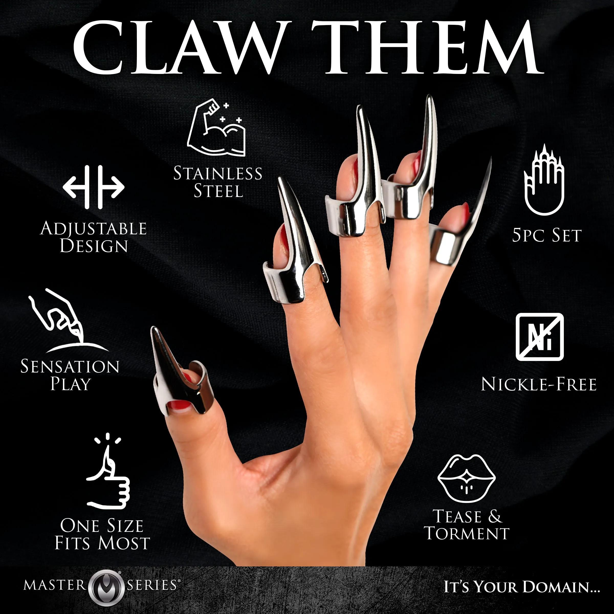 5pc Sensation Play Claw Rings