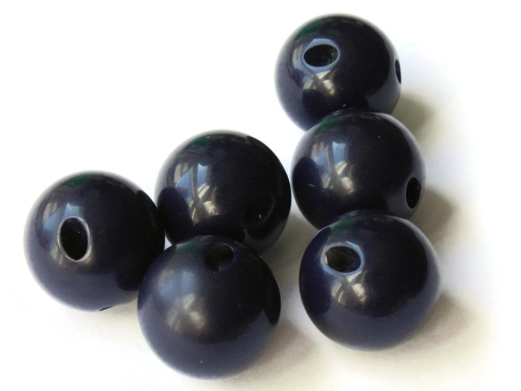 6 16mm 5/8 Inch Navy Blue Ball Buttons Vintage Lucite Round Buttons