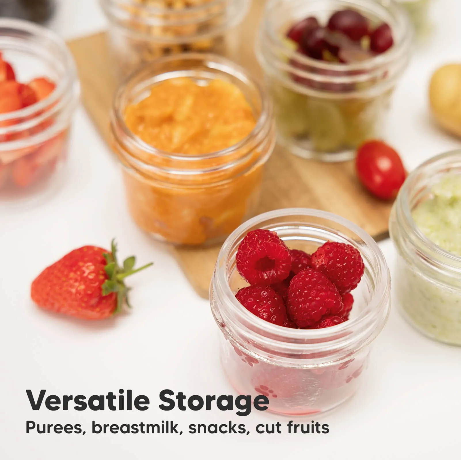 6-Pack Prep Jars Food Glass Containers (Sage)