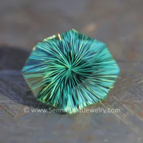 6.8 Carat Minty Green Tourmaline Octagon - 14.1x11.9mm - Galaxy Cut