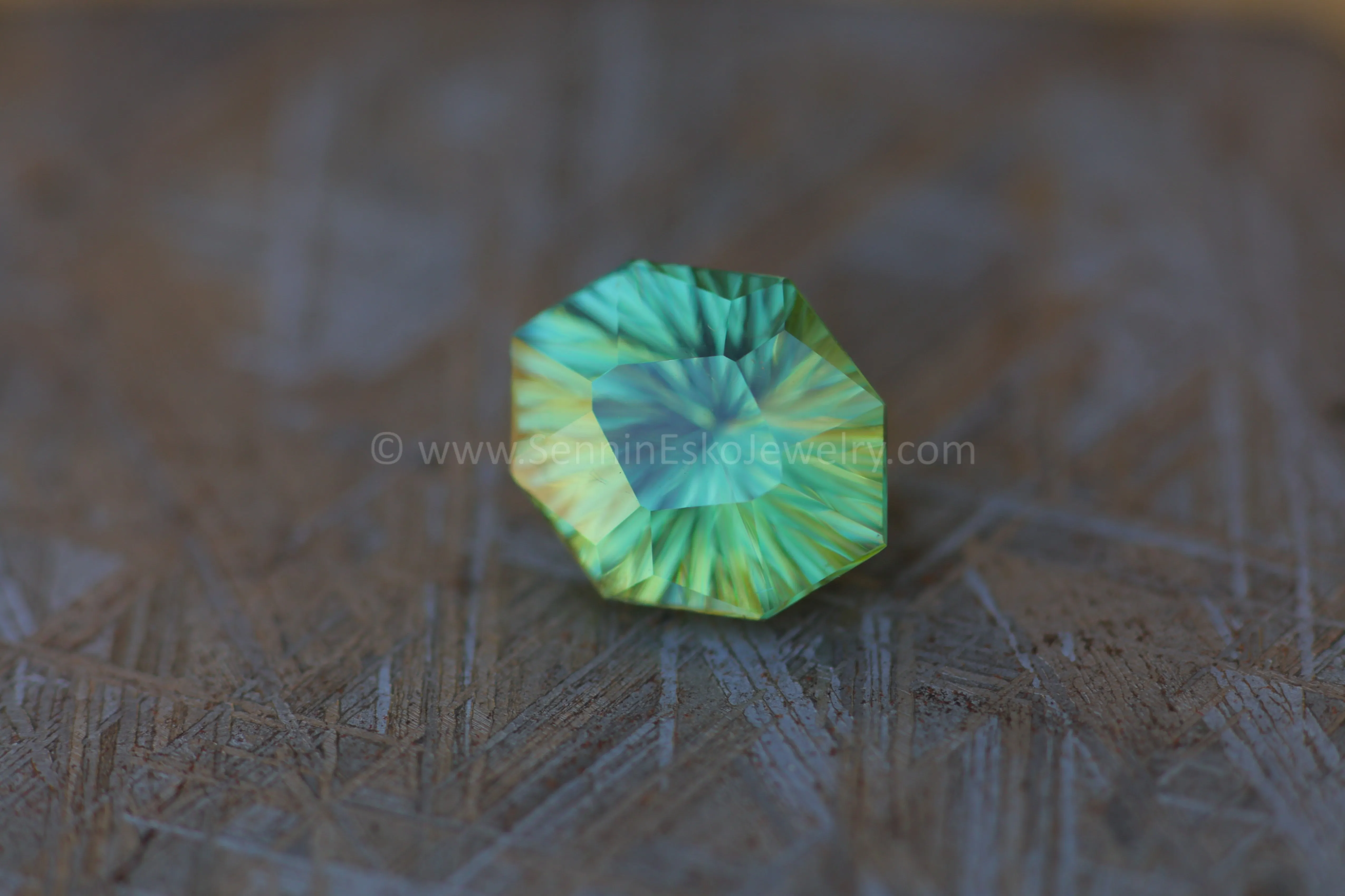6.8 Carat Minty Green Tourmaline Octagon - 14.1x11.9mm - Galaxy Cut