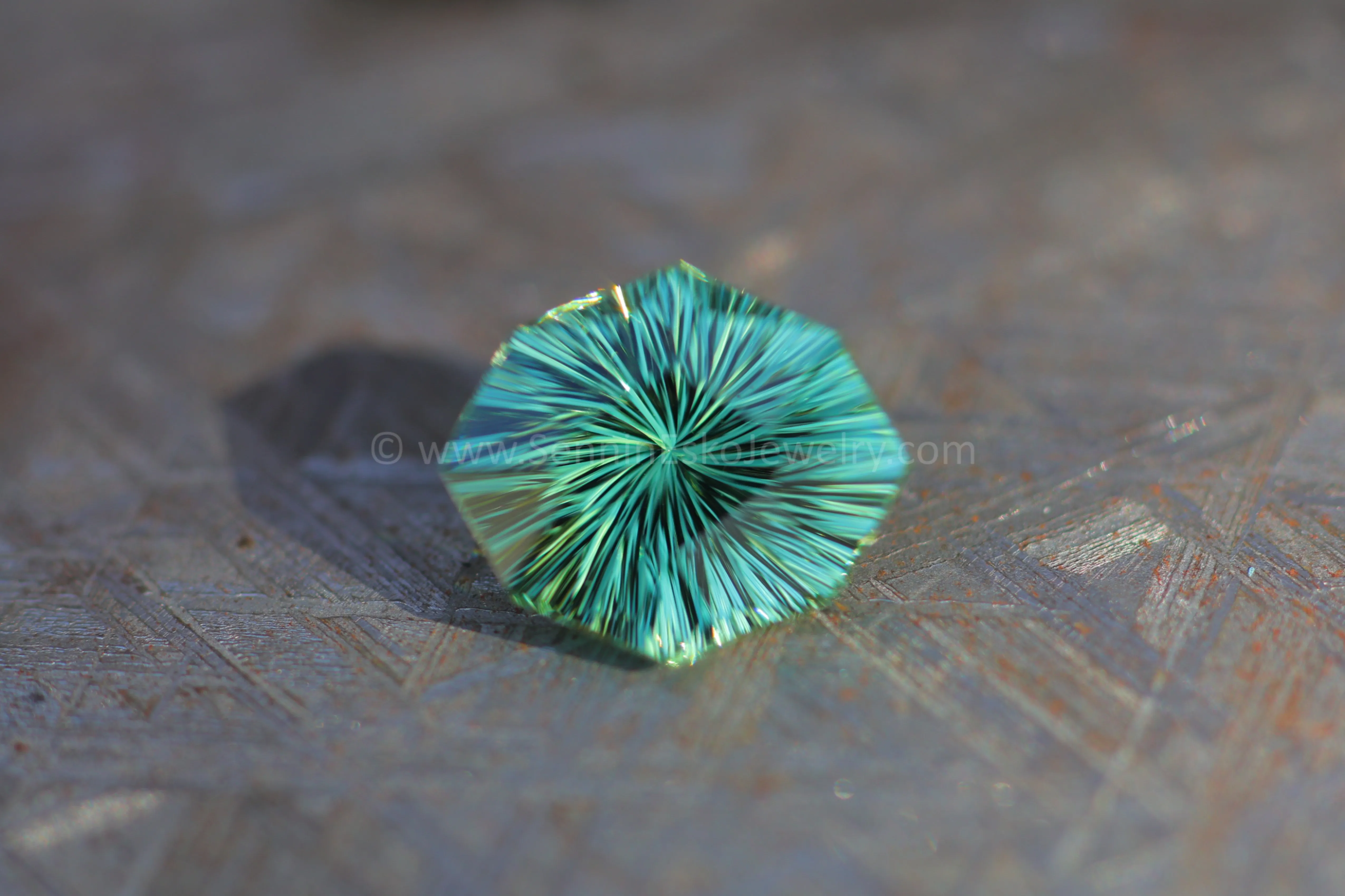 6.8 Carat Minty Green Tourmaline Octagon - 14.1x11.9mm - Galaxy Cut
