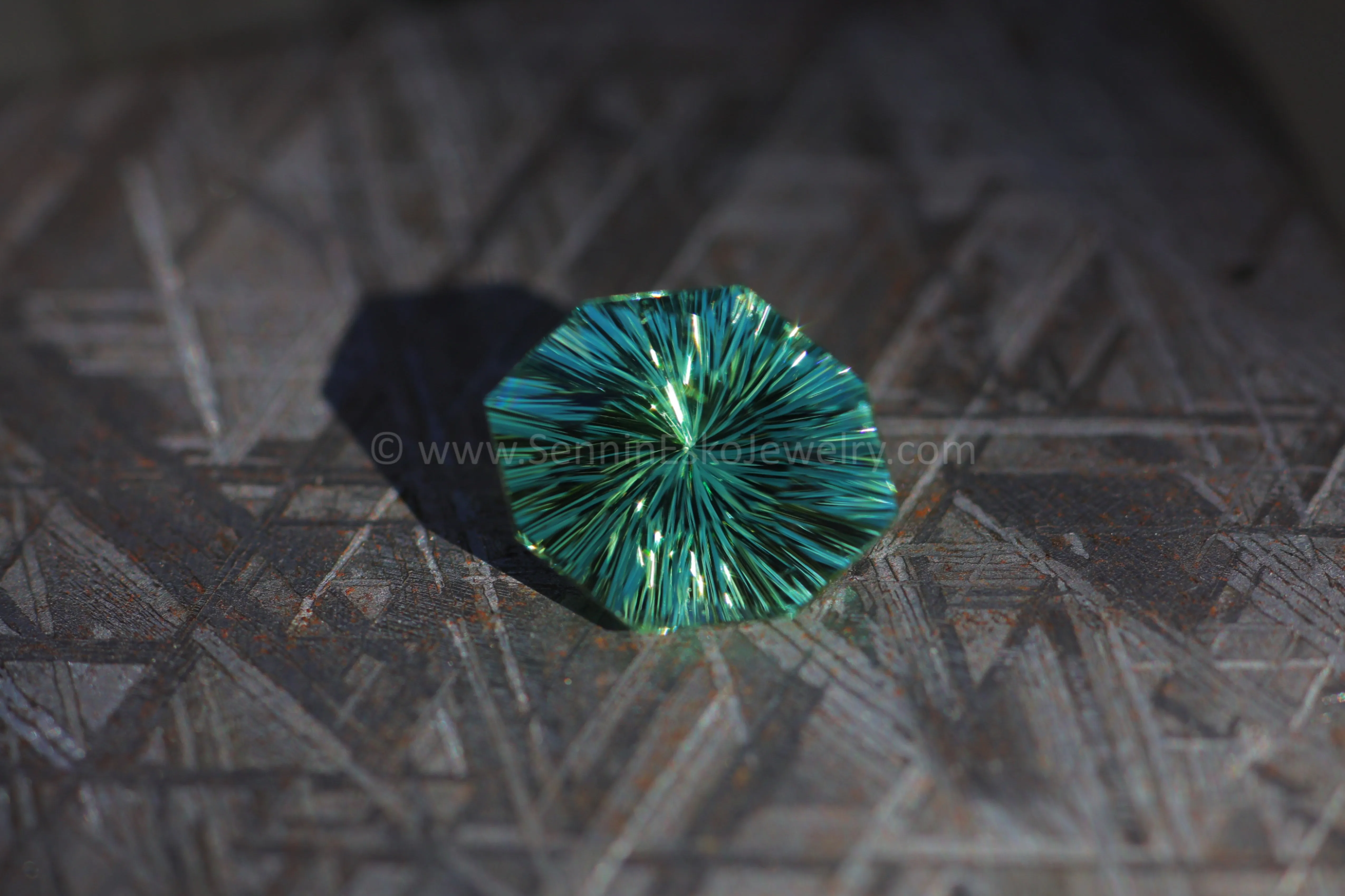 6.8 Carat Minty Green Tourmaline Octagon - 14.1x11.9mm - Galaxy Cut