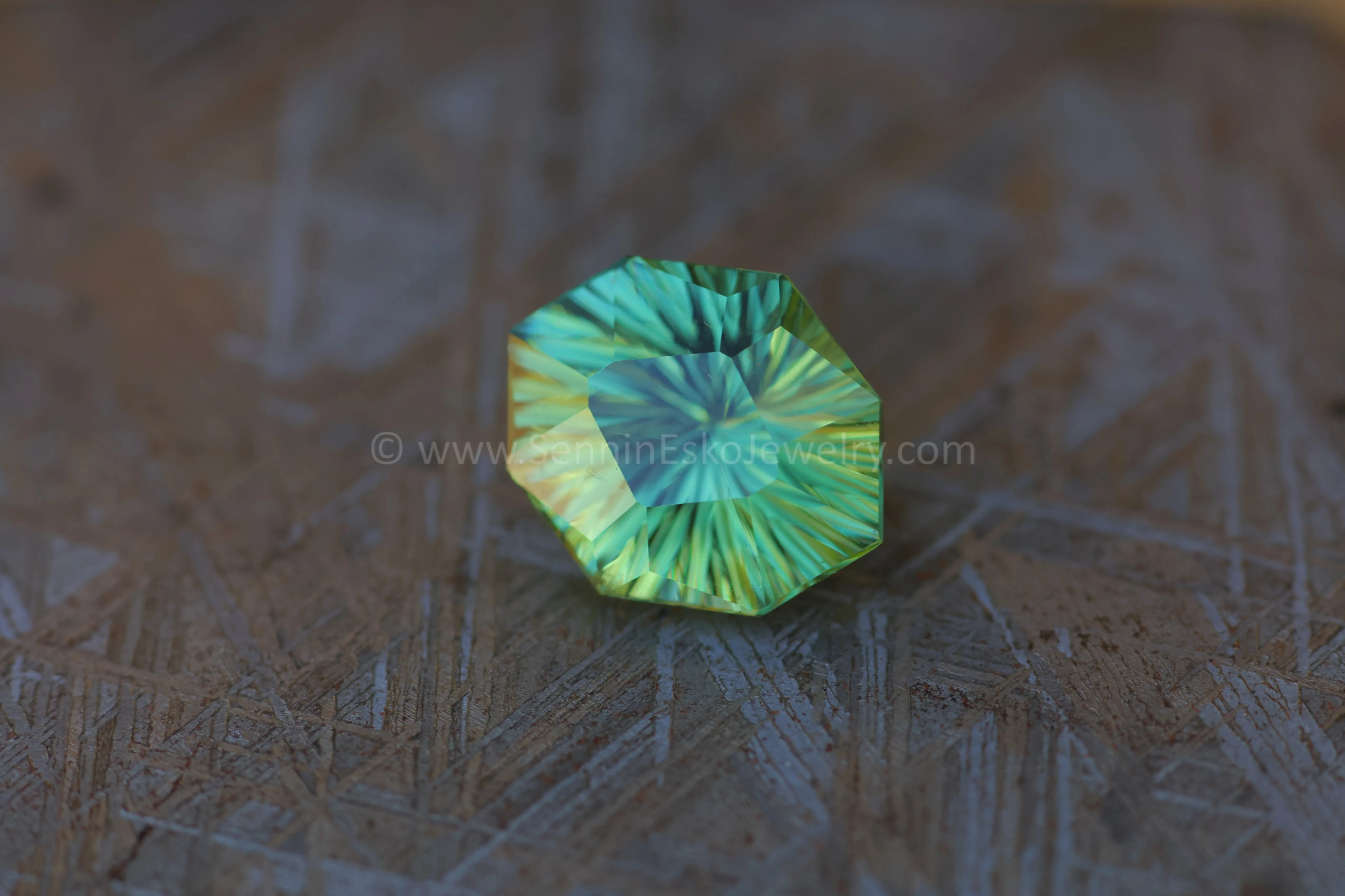 6.8 Carat Minty Green Tourmaline Octagon - 14.1x11.9mm - Galaxy Cut