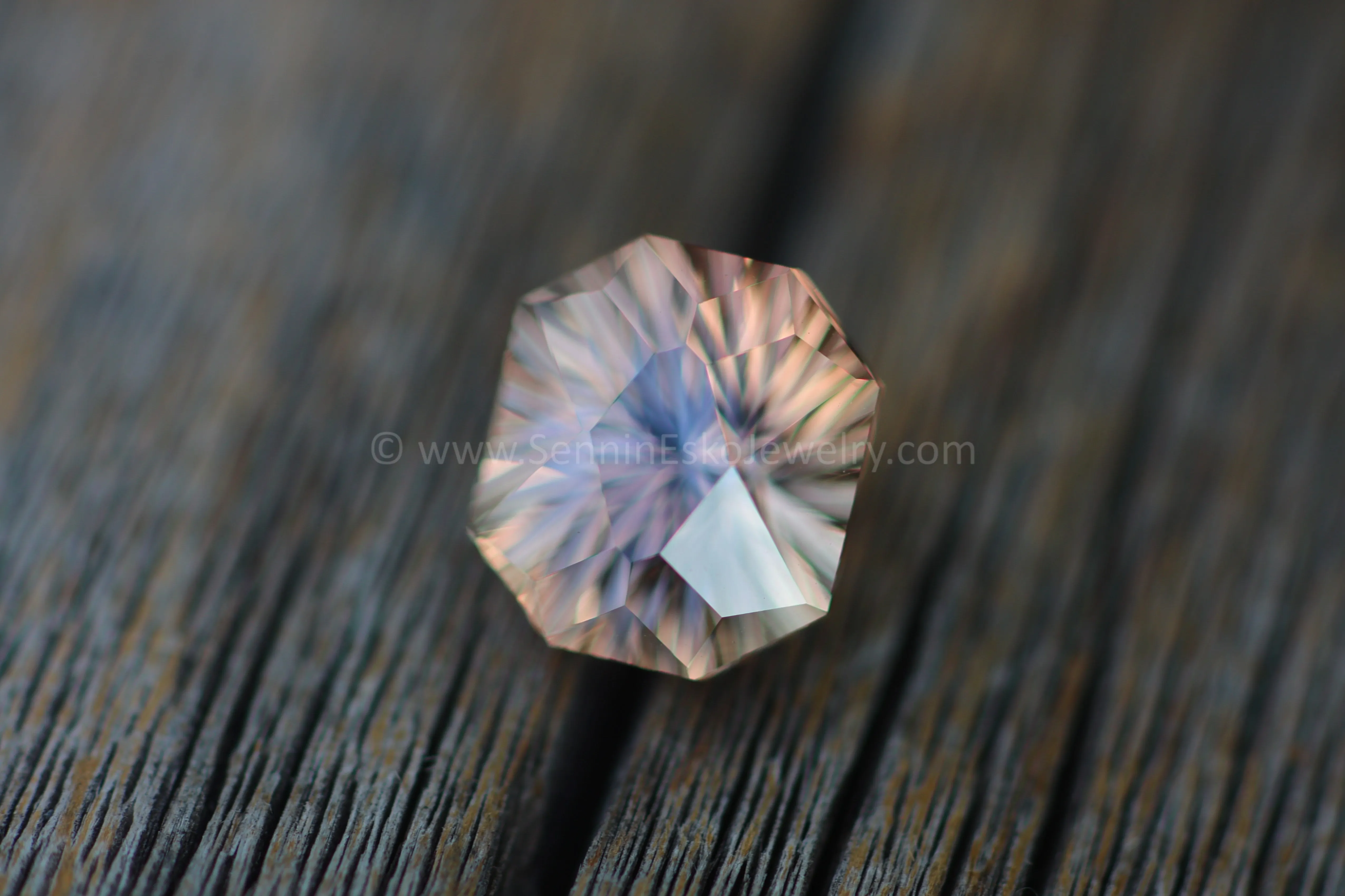 6.8 carat Orange/Champagne Tourmaline Octagon - 11.8x10.4mm - Galaxy Cut