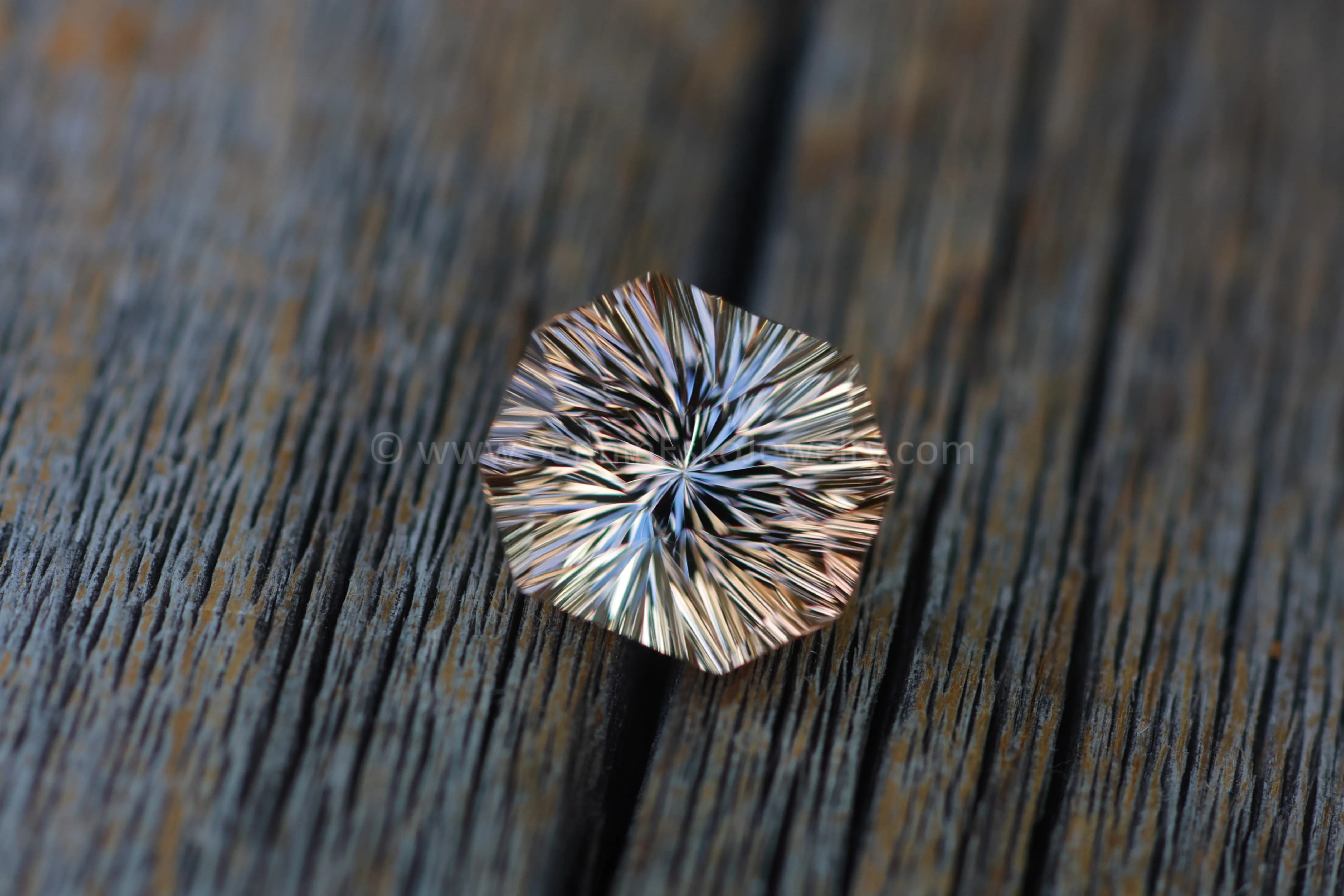 6.8 carat Orange/Champagne Tourmaline Octagon - 11.8x10.4mm - Galaxy Cut