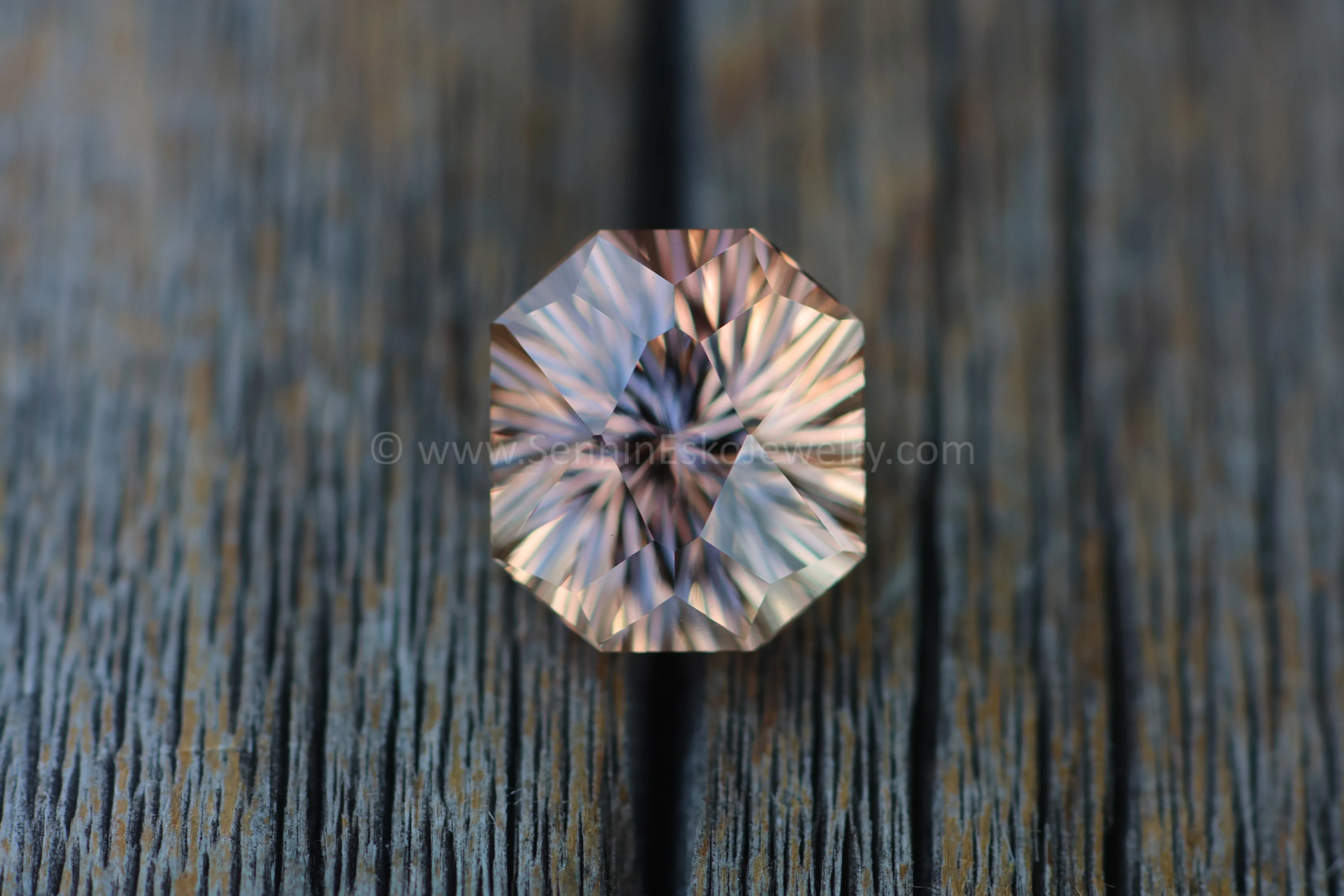 6.8 carat Orange/Champagne Tourmaline Octagon - 11.8x10.4mm - Galaxy Cut