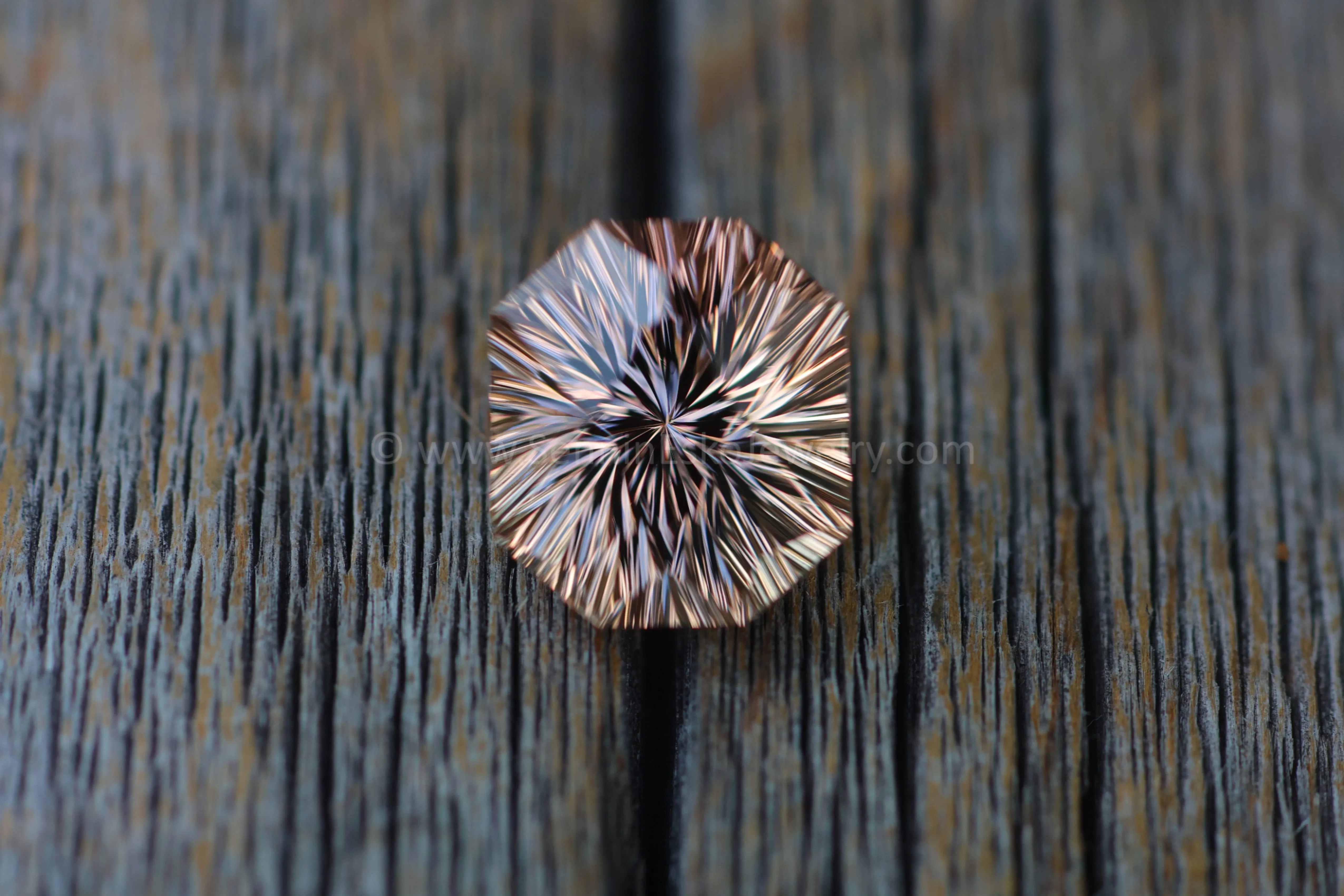 6.8 carat Orange/Champagne Tourmaline Octagon - 11.8x10.4mm - Galaxy Cut