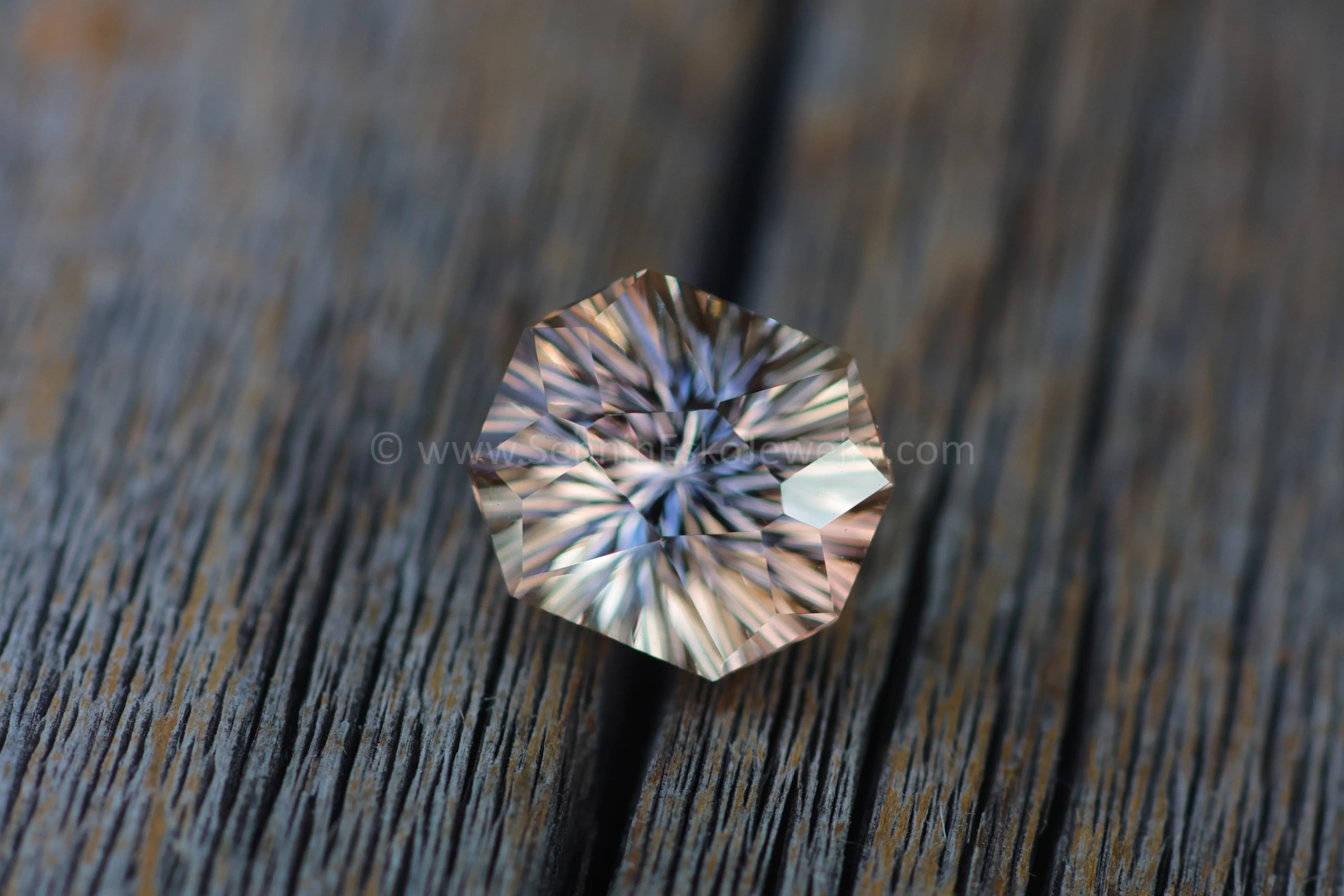 6.8 carat Orange/Champagne Tourmaline Octagon - 11.8x10.4mm - Galaxy Cut