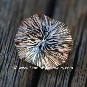 6.8 carat Orange/Champagne Tourmaline Octagon - 11.8x10.4mm - Galaxy Cut