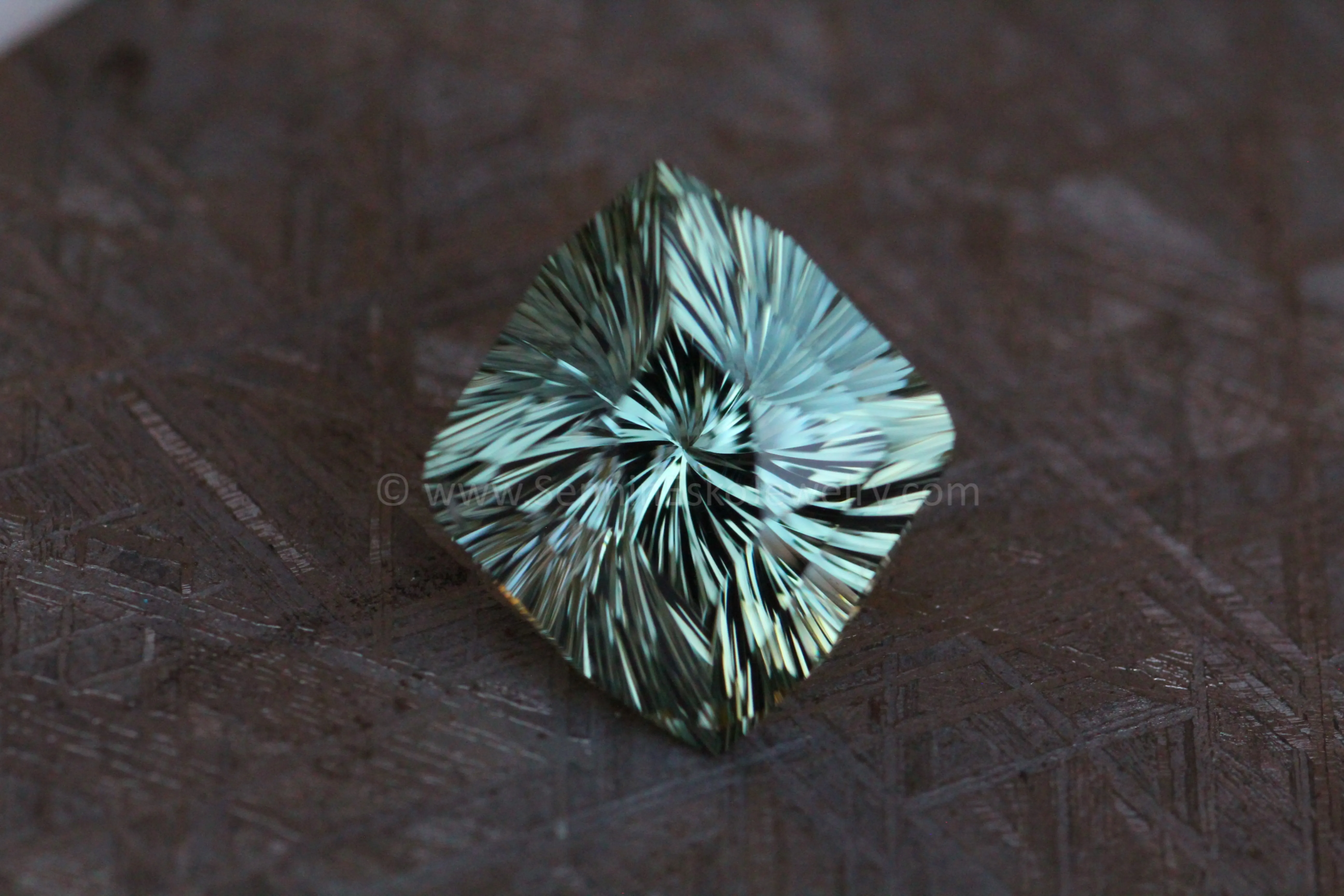 9.1 Carat Mint Congo Tourmaline Shield - 15.5x14.9mm Dodecagonal Fantasy Shield