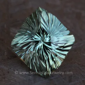 9.1 Carat Mint Congo Tourmaline Shield - 15.5x14.9mm Dodecagonal Fantasy Shield