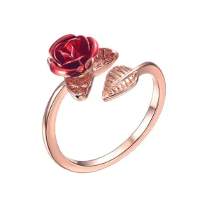 Adjustable Rose Gold Flower Rings
