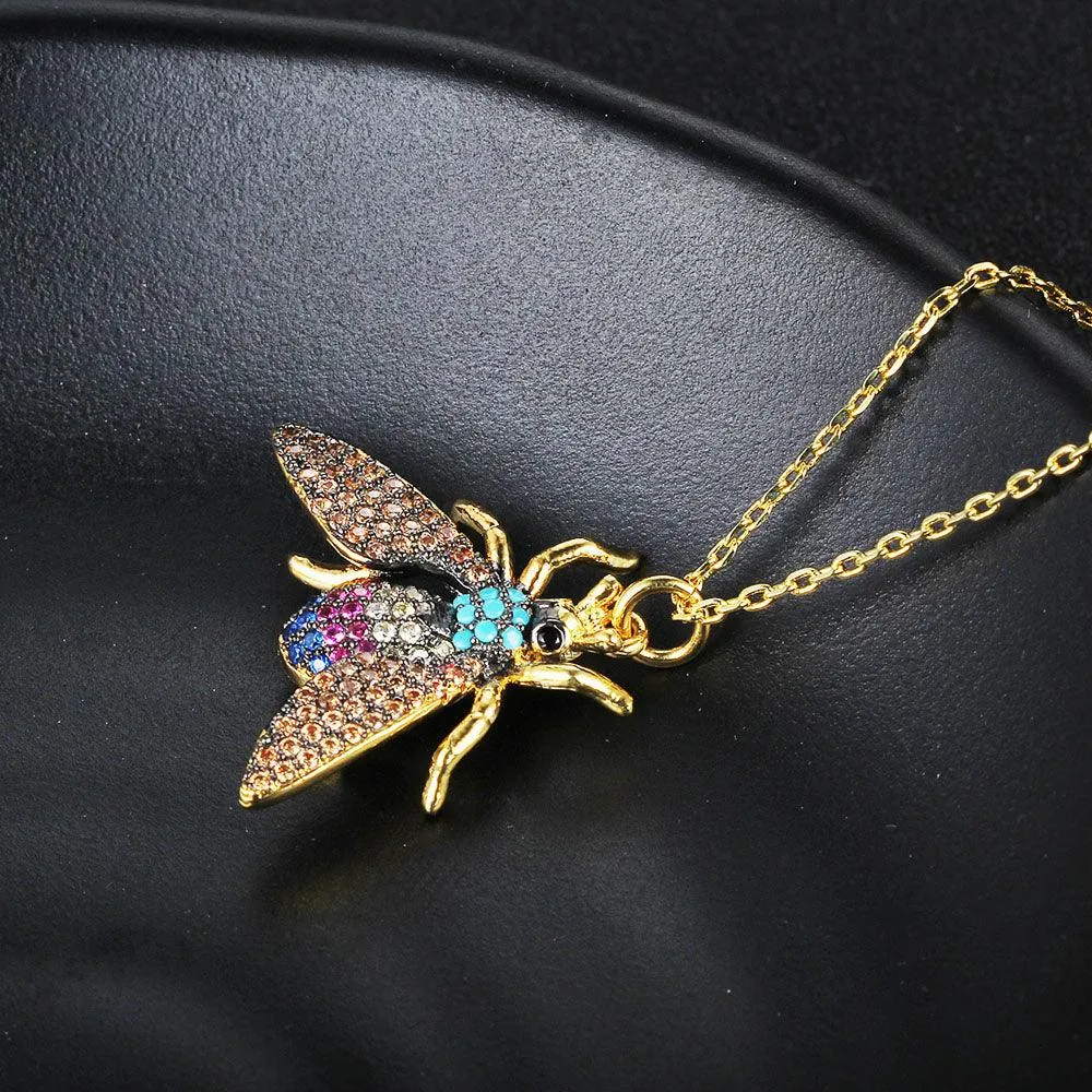 Adorable Insect Bee Pendant & Necklace