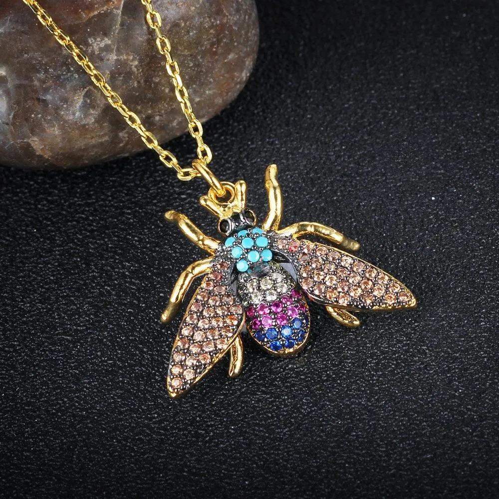 Adorable Insect Bee Pendant & Necklace