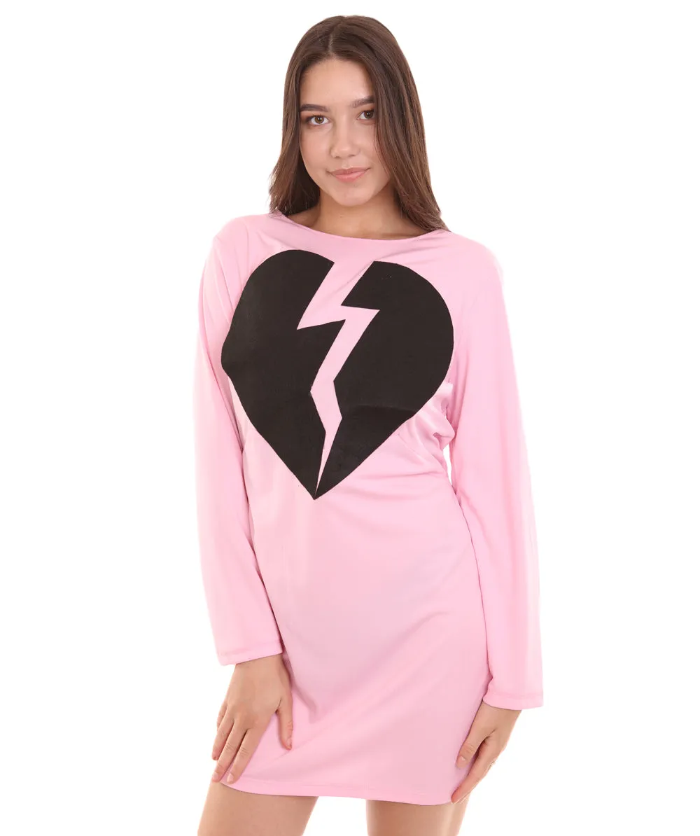 Adult Women's My Heart Is Broken Dress Costume | Lt. Pink Cosplay Costume