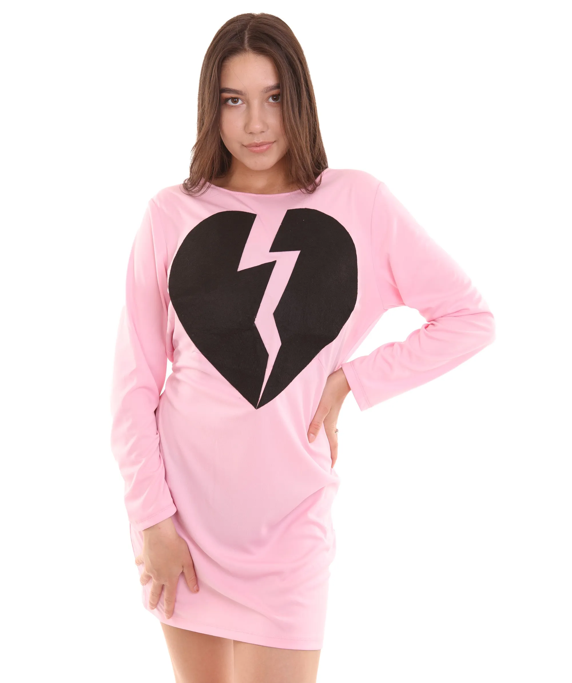 Adult Women's My Heart Is Broken Dress Costume | Lt. Pink Cosplay Costume
