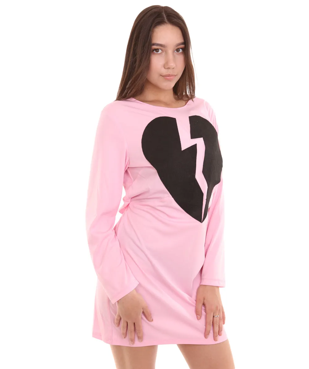 Adult Women's My Heart Is Broken Dress Costume | Lt. Pink Cosplay Costume