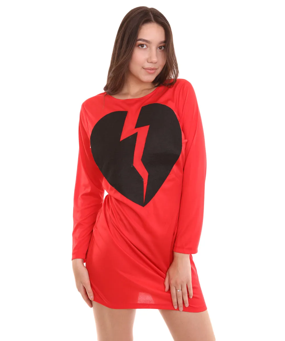 Adult Women's My Heart Is Broken Dress Costume |  Red Cosplay Costume