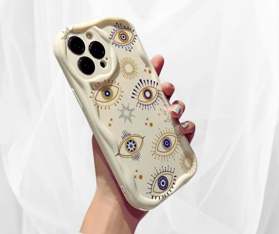 Antique Ivory Painted Eyes iPhone Case