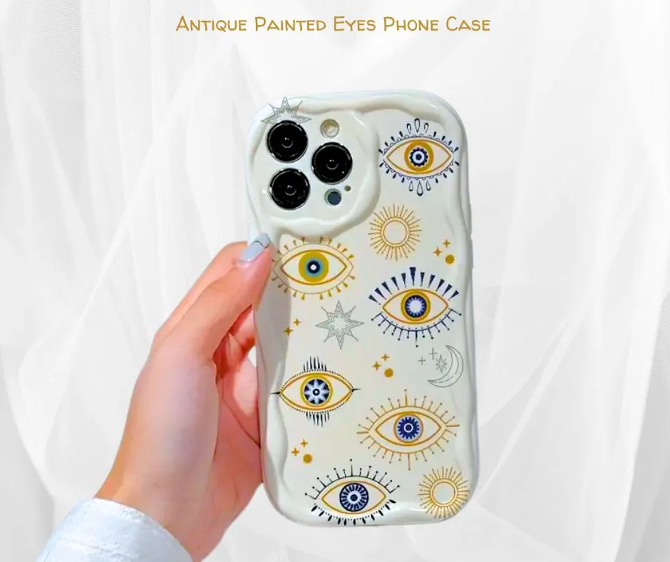 Antique Ivory Painted Eyes iPhone Case