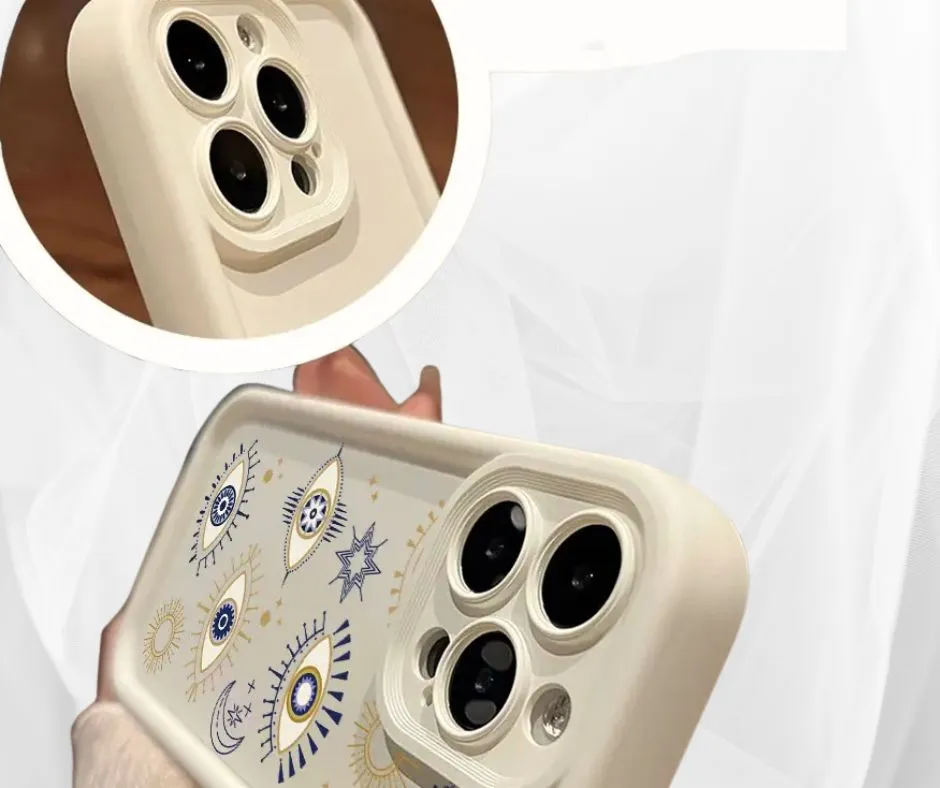 Antique Ivory Painted Eyes iPhone Case