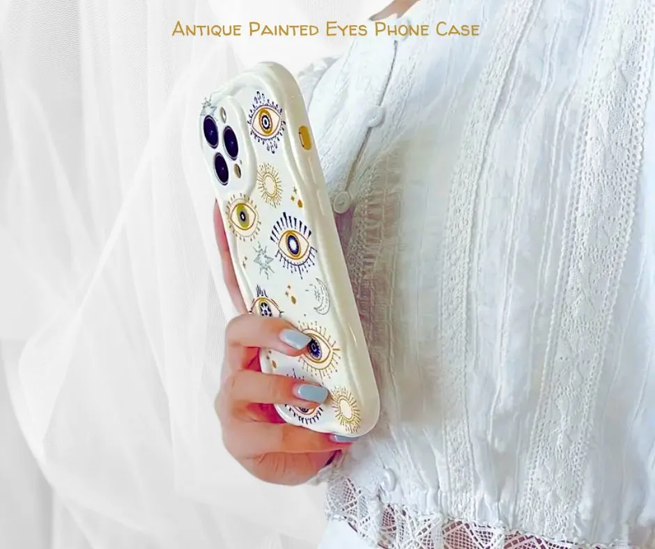Antique Ivory Painted Eyes iPhone Case