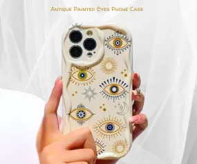 Antique Ivory Painted Eyes iPhone Case