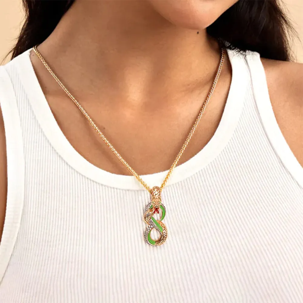 Aporro Infinity Glowing Snake Pendant