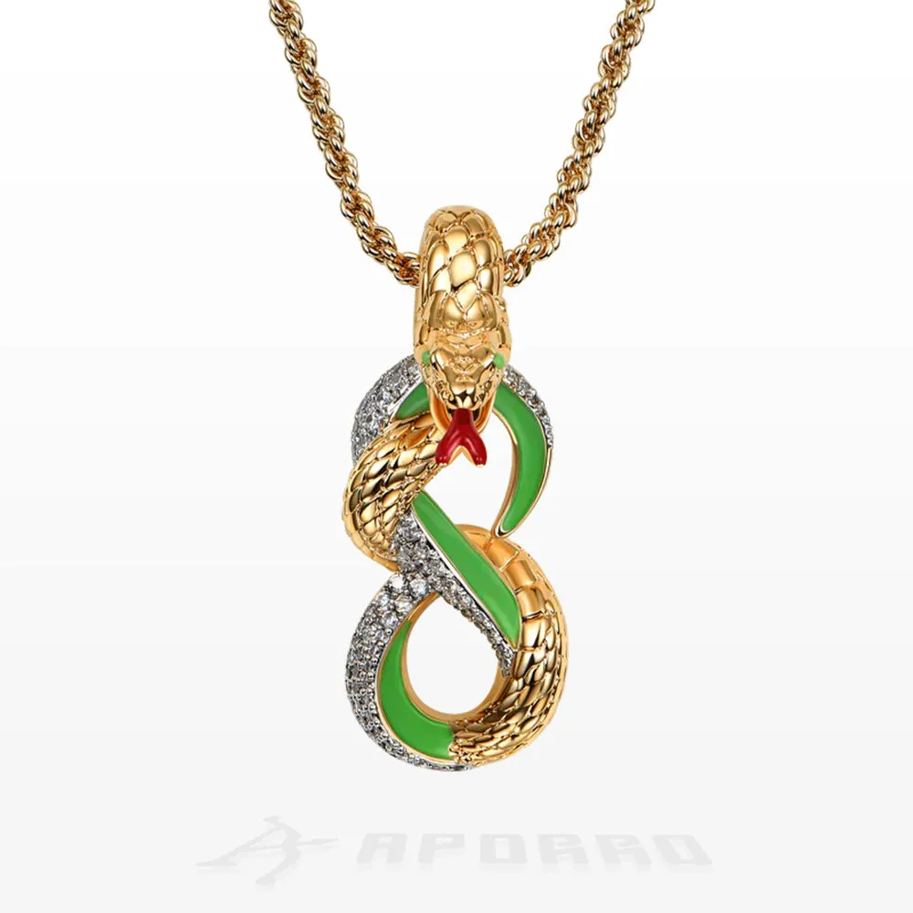 Aporro Infinity Glowing Snake Pendant