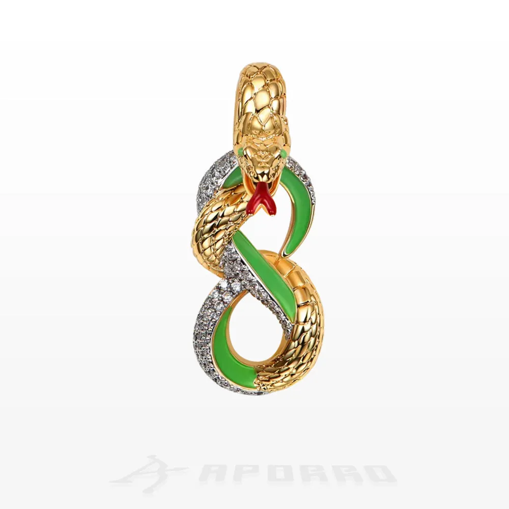 Aporro Infinity Glowing Snake Pendant