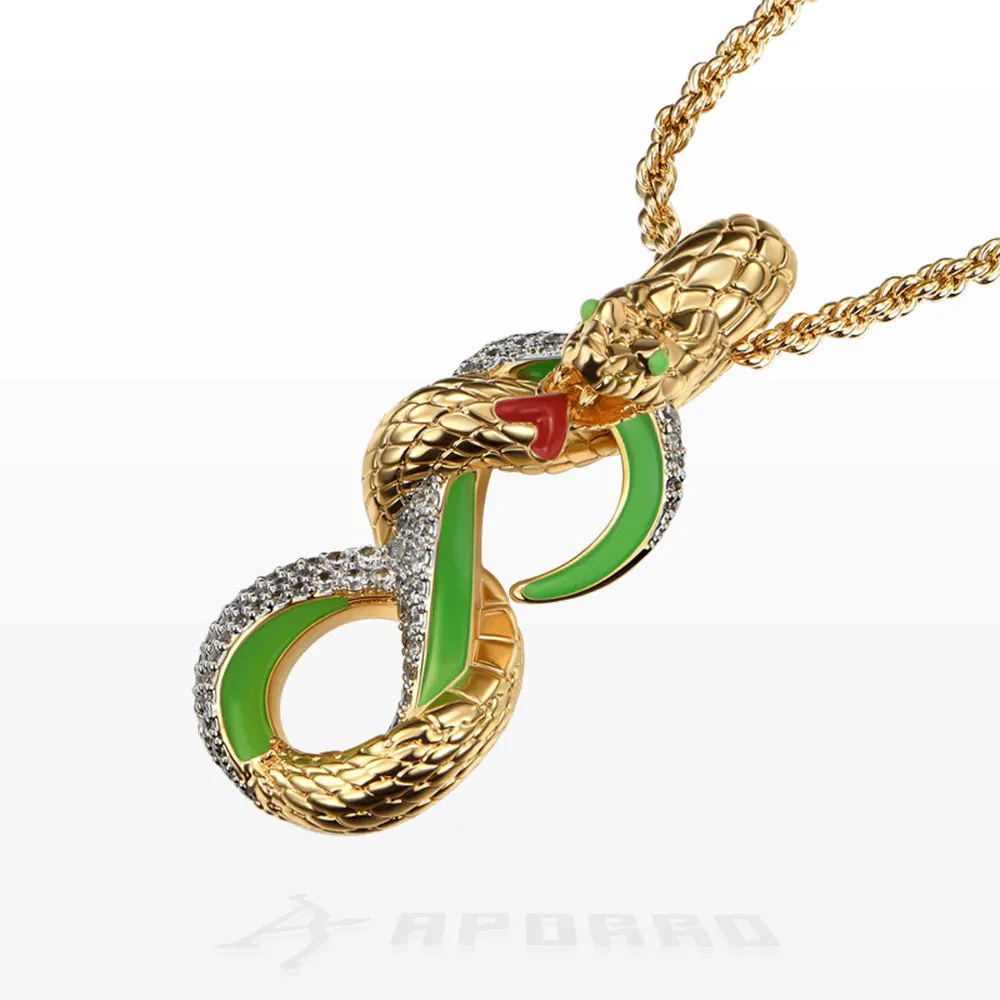 Aporro Infinity Glowing Snake Pendant