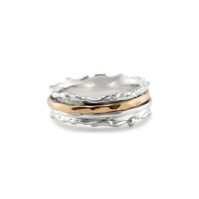 Banyan Classic Duo Spinning Ring Gold and Sterling Silver