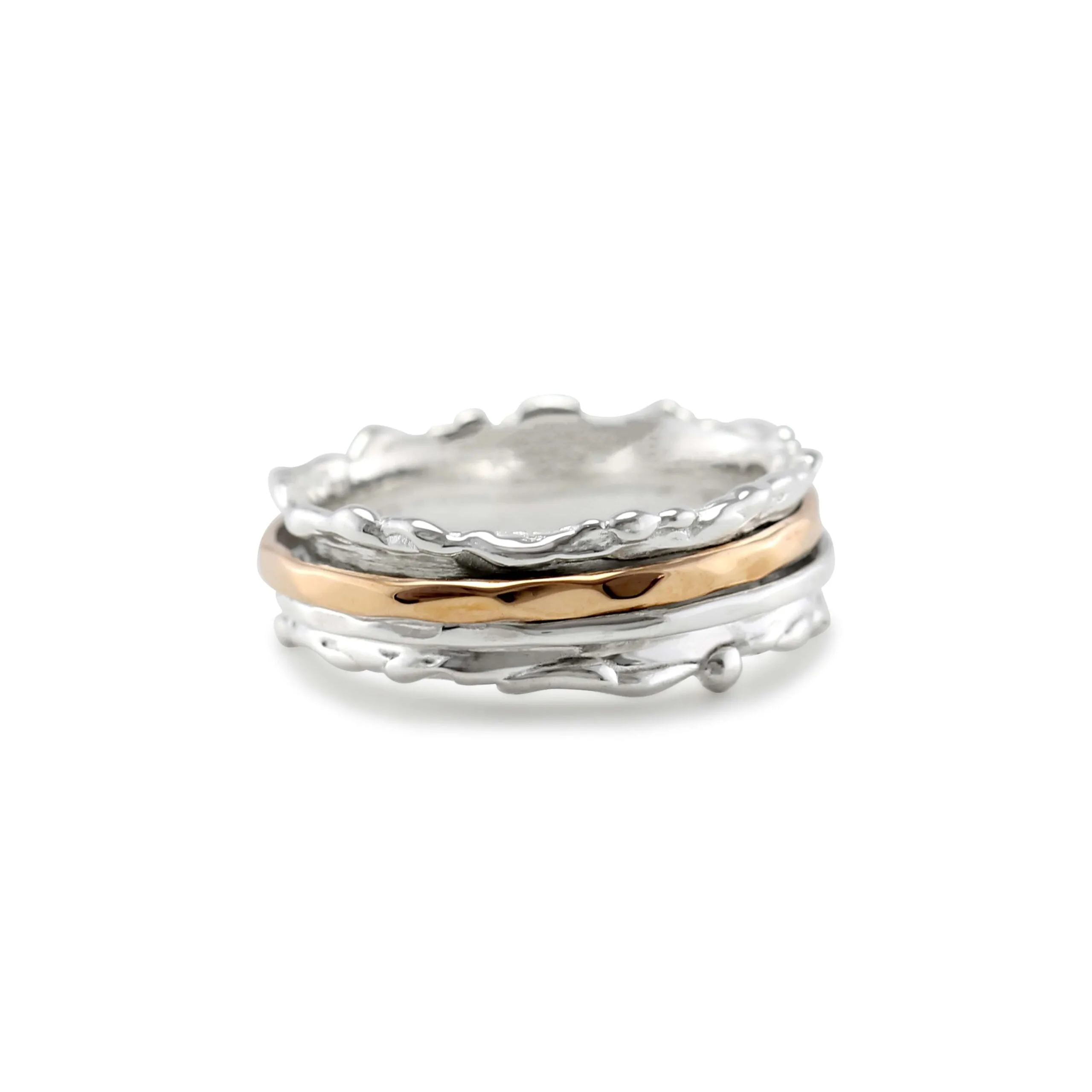 Banyan Classic Duo Spinning Ring Gold and Sterling Silver