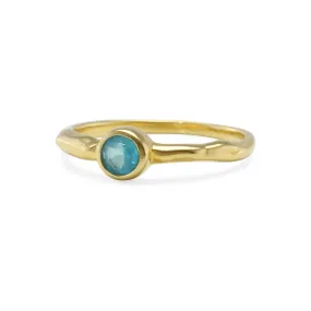 Banyan Dainty Blue Apatite Gold Ring