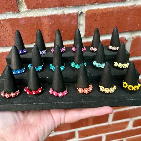 Beaded Daisy Rings