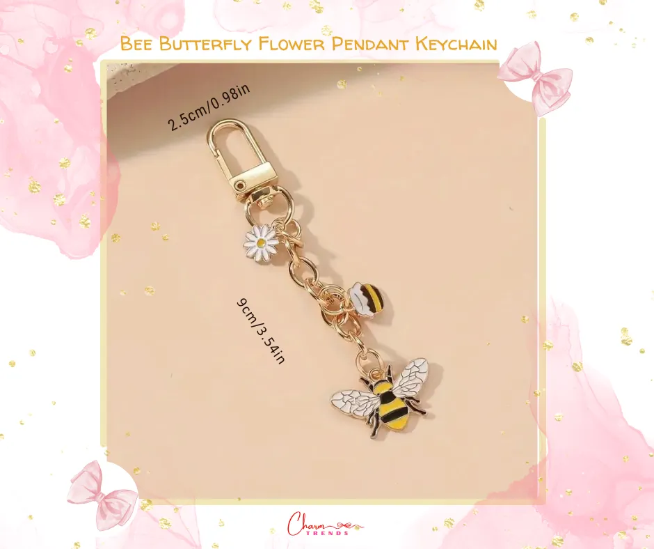 Bee Butterfly Flower Pendant Keychain🐝