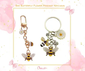 Bee Butterfly Flower Pendant Keychain🐝