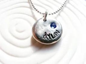 Birthstone Name Necklace | Pebble Jewelry